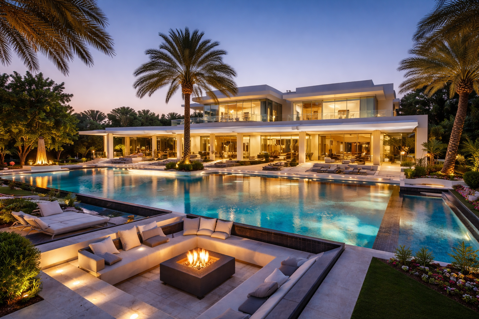 Twilight serenity in a Dubai villa